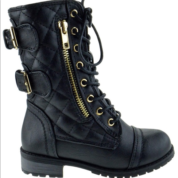 Link Other - 🖤Toddler Combat Buckle Zipper Lace Up Boots